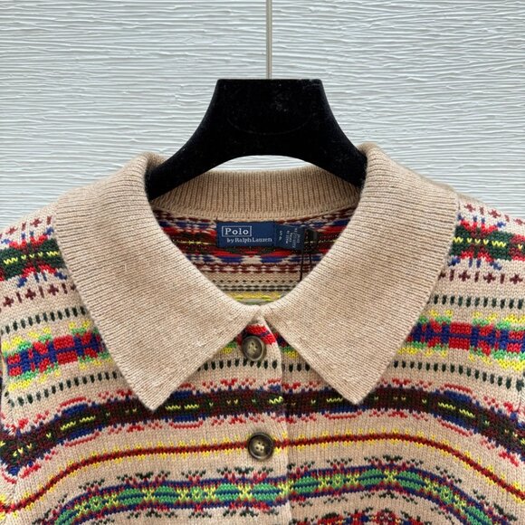 Polo Ralph Lauren Color-blocked striped collared knit long-sleeved cardigan - Picture 7 of 7